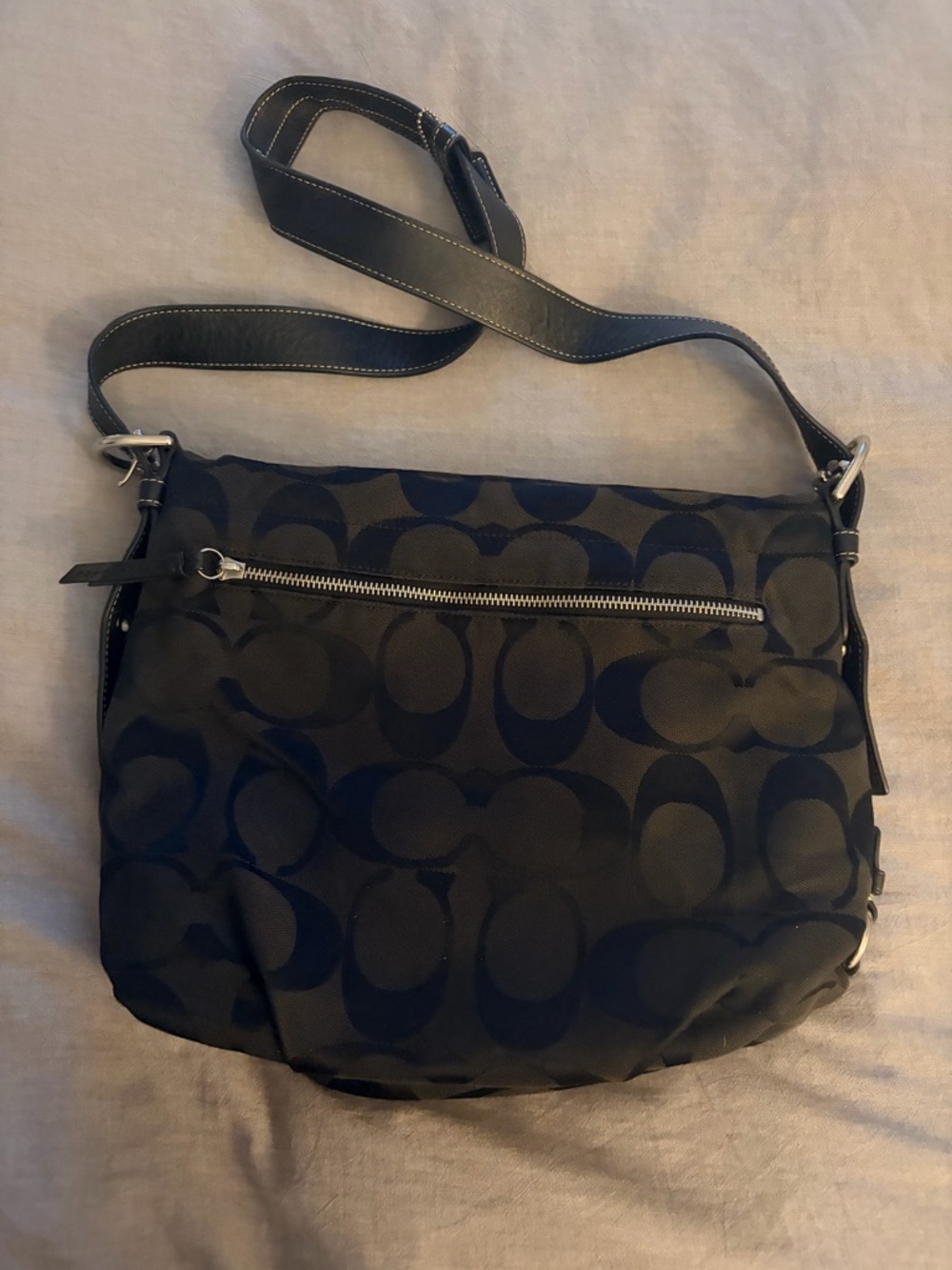 Coach Black Signature Jacquard Crossbody Shoulder Bag